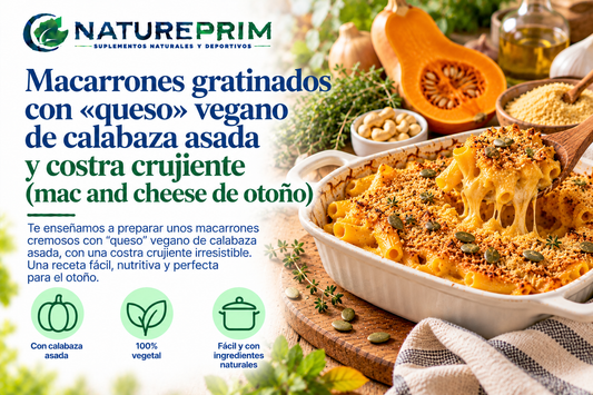 Macarrones gratinados con «queso» vegano de calabaza asada y costra crujiente (mac and cheese de otoño)