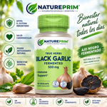 Black Garlic Bulb 500mg Solaray | Ajo Negro Fermentado | Vegano | 50 Cápsulas