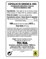 Ginseng Coreano IL HWA Tongil | Raíz de 6 Años | 100 Cápsulas