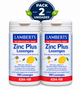 Pack 2 Zinc Plus Lamberts | Zinc, Vitamina C, Propóleo y Miel | Masticable Sabor Miel y Limón | 100 Comprimidos