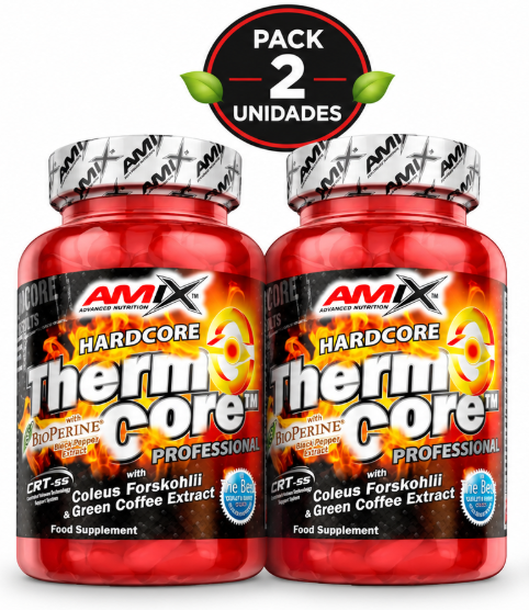 Pack 2 ThermoCore Amix | Cafeína, Sinefrina, Guaraná y Coleus | 90 Cápsulas