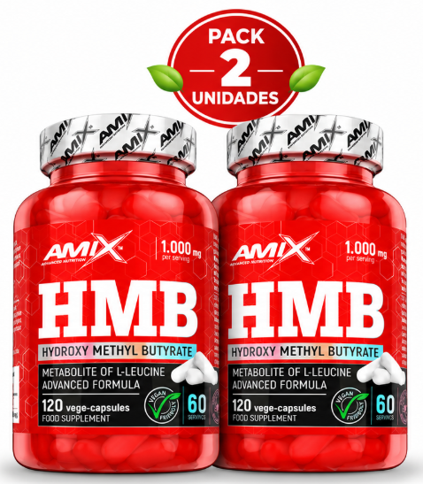Pack 2 HMB Amix | 500mg por Cápsula | Cápsulas Veganas | 120 Cápsulas
