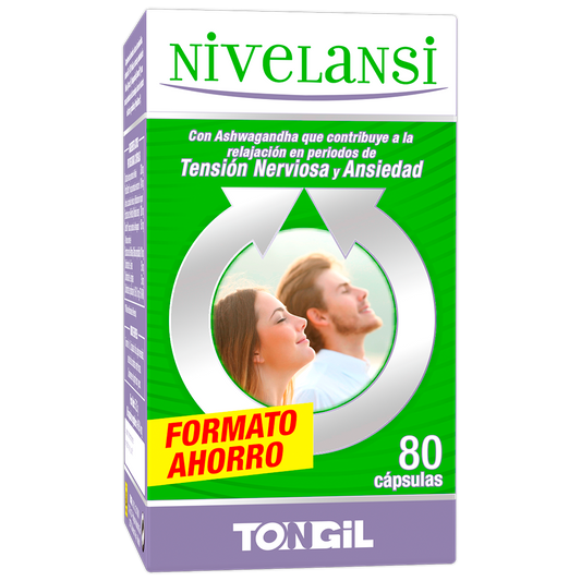 Nivelansi Tongil formato ahorro ansiedad relajación 80 cápsulas - suplemento España