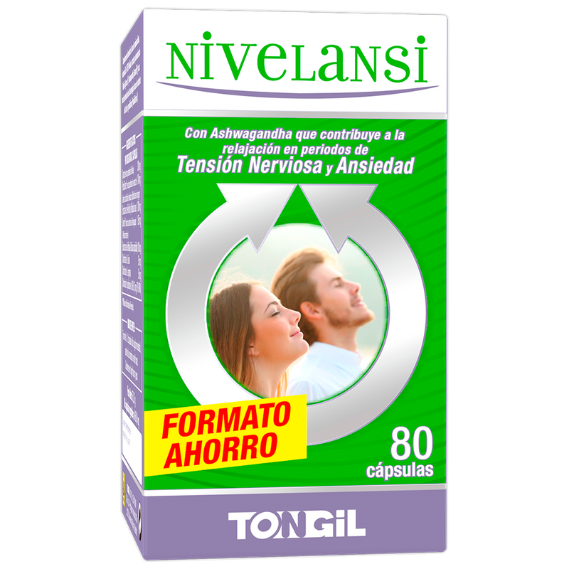 Nivelansi Tongil formato ahorro ansiedad relajación 80 cápsulas - suplemento España