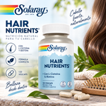 Nutrients Hair Solaray | Biotina, Zinc, Vitaminas del Grupo B y Extractos Vegetales | 120 Cápsulas
