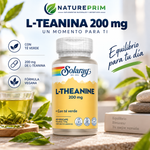 L-Theanine 200mg Solaray | Con Hoja de Té Verde | Vegano | 45 Cápsulas