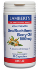 Aceite de Espino Amarillo 1000 mg Alta Potencia Lamberts | Omega 7 Puro | Vegano | 30 Cápsulas