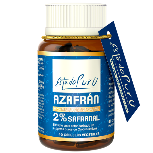 Azafrán 2% Safranal EstadoPuro Tongil vitamina B6 ánimo y bienestar 40 cápsulas - suplemento España
