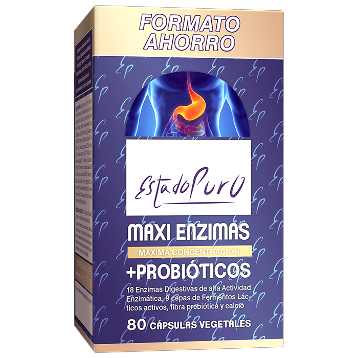 Maxi Enzimas Probióticos EstadoPuro digestión flora intestinal Tongil 80 cápsulas - suplemento España
