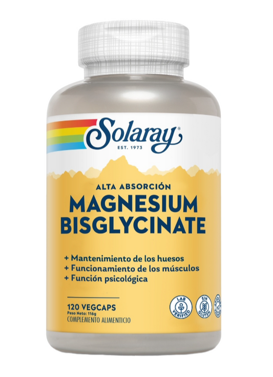 Big Bisglycinate Magnesio Solaray | 262,5mg (70% VRN) con BioPerine® | Vegano | 240 Cápsulas