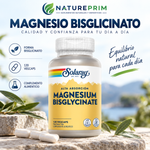 Pack 2 Magnesio Bisglicinato Solaray 262,5 mg | 70% VRN con BioPerine® | 120 Cápsulas Vegetales