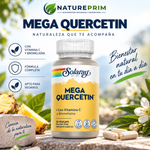 Mega Quercetin 600mg Solaray | Quercetina + Vitamina C + Bromelina | Vegano | 60 Cápsulas