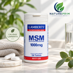 MSM 1000mg Lamberts | Metilsulfonilmetano de Origen Vegetal | Vegano | 120 Comprimidos