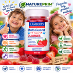 Multi-Guard for Kids Lamberts | Gominolas Multivitamínicas | 12 Vitaminas y Minerales | Sabor Fresa | 60 Uds.