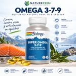 Super Omega 3-7-9 Solaray | Salmón, Espino Amarillo y Oliva Virgen Extra con Vitamina D3 | 120 Perlas