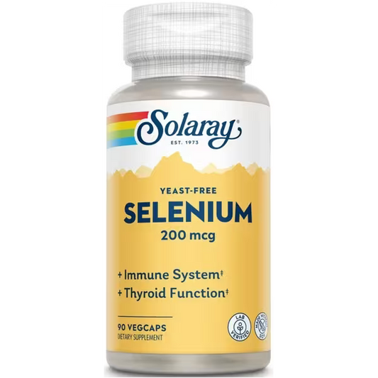 Selenio 200 mcg Sin Levaduras Solaray | L-Selenometionina | 90 Cápsulas