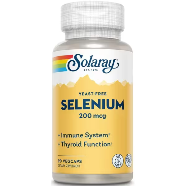Selenio 200 mcg Sin Levaduras Solaray | L-Selenometionina | 90 Cápsulas