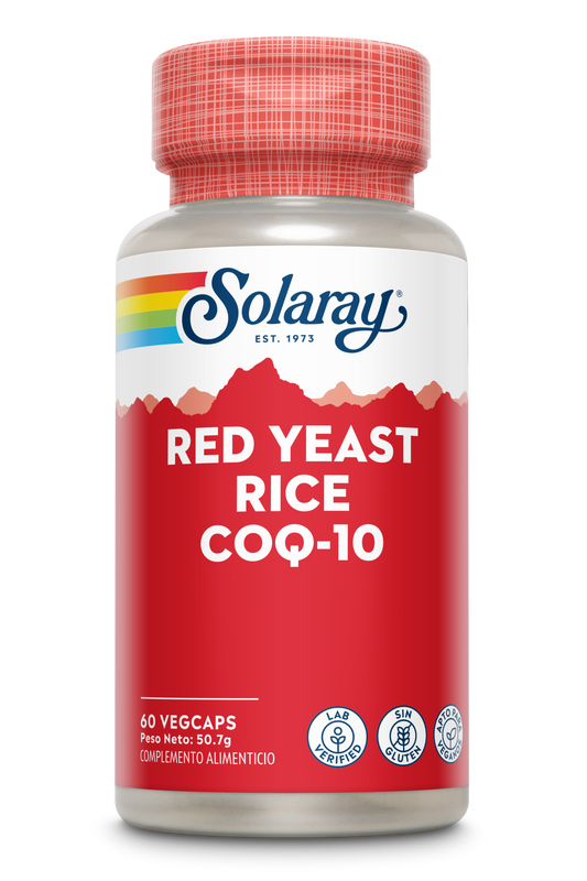 Plus Red Rice & Q10 Solaray | Levadura Roja de Arroz + Niacina + Coenzima Q10 | 60 Cápsulas