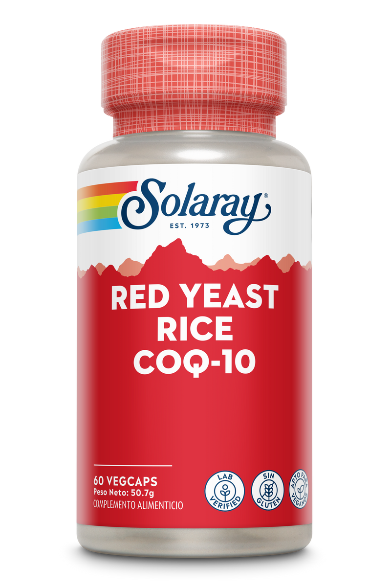 Plus Red Rice & Q10 Solaray | Levadura Roja de Arroz + Niacina + Coenzima Q10 | 60 Cápsulas