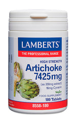 Artichoke 7425mg alta potencia Lamberts extracto alcachofa hígado digestión vegano 180 comprimidos - suplemento España