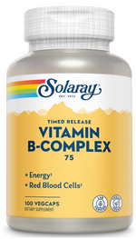 B-Complex 75 A/R Solaray | Liberación Retardada en 2 Fases | Vegano | 100 Cápsulas