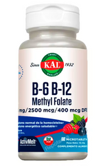 B6/B12 Methyl Folate (Homocystein) KAL| Formas Activas Metiladas | 60 Comprimidos Sublinguales