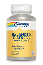 Nutritionally Balanced B-Stress Solaray | Complejo B Completo + 300mg Vitamina C | 100 Cápsulas