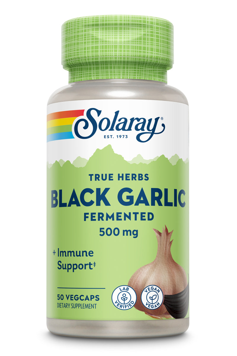 Black Garlic Bulb 500mg Solaray | Ajo Negro Fermentado | Vegano | 50 Cápsulas