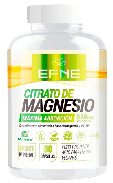 Citrato de Magnesio EFNE | 510mg + Vitamina B6 | Vegano | 90 Cápsulas