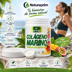 Colágeno Marino EFNE | Sabor Frutas Tropicales | Hidrolizado + Ácido Hialurónico, Vitamina C, Zinc y Selenio | 300g