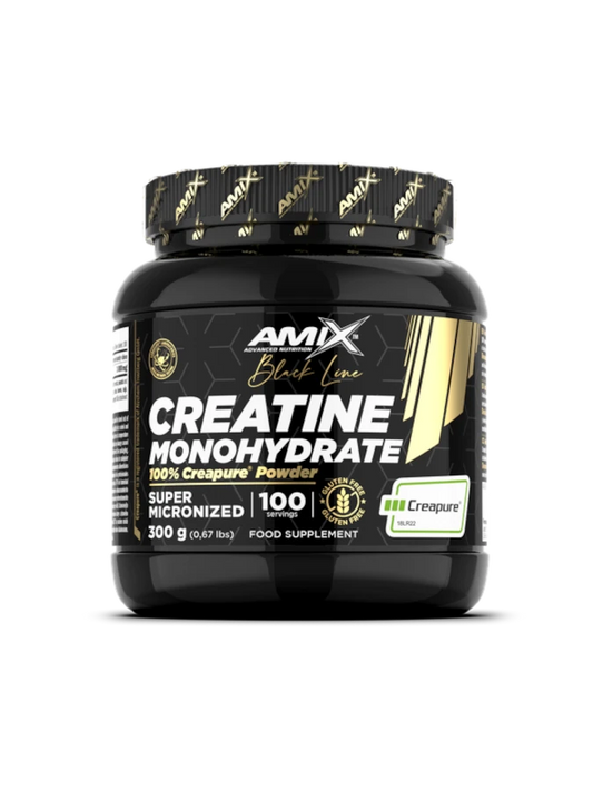 Creatina Monohidrato Creapure® 300g - Amix Black Line | Súper Micronizada 100 Dosis