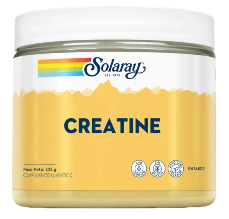 Creatina Monohidrato Solaray | 100% Pura, Sin Sabor | Vegana | 225g