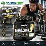 Creatina Monohidrato Creapure® 300g - Amix Black Line | Súper Micronizada 100 Dosis