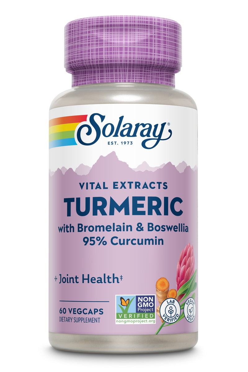 Advanced Turmeric (Bromelain & Boswellia) Solaray | Cúrcuma 95% Curcumina | Vegano | 60 Cápsulas