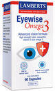 Eyewise Omega 3 Lamberts | DHA 250mg, Luteína 20mg, Zeaxantina y Vitamina D3 | 60 Cápsulas