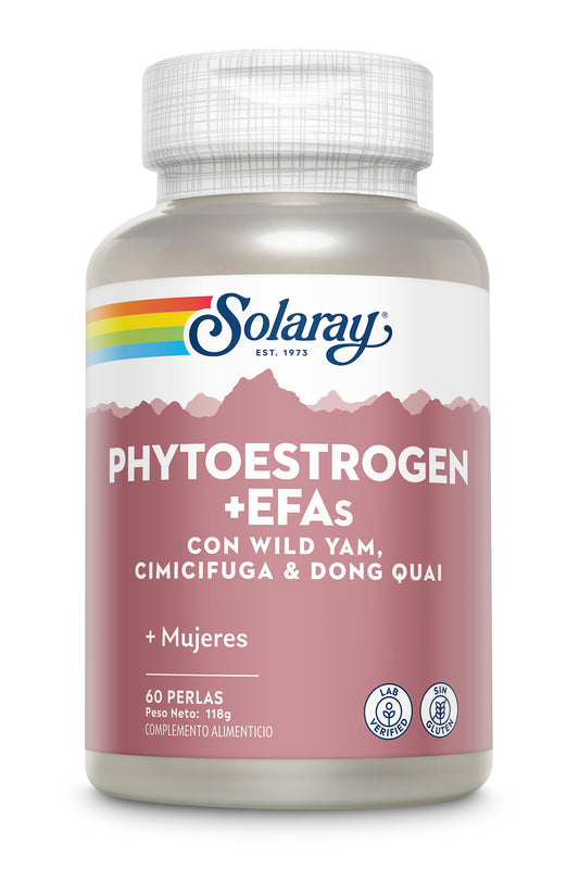 Plus Phytoestrogen Solaray | Borraja, Onagra, Lino y Soja | 60 Perlas