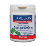 Ginkgo Biloba 6000mg Lamberts extracto 24% glucósidos 60 comprimidos veganos - suplemento España