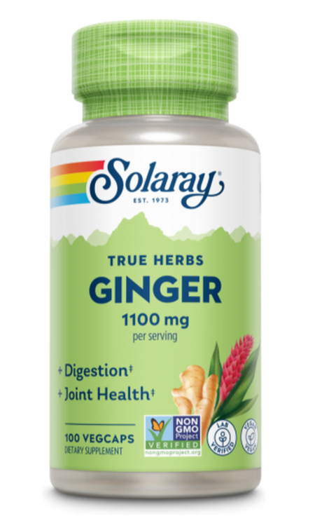 Ginger Root 550mg Solaray | Raíz de Jengibre Pura | Vegano | 100 Cápsulas