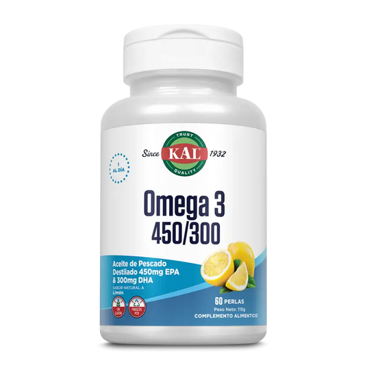 Omega 3 EPA 450 DHA 300 KAL corazón y cerebro 60 perlas - suplemento España