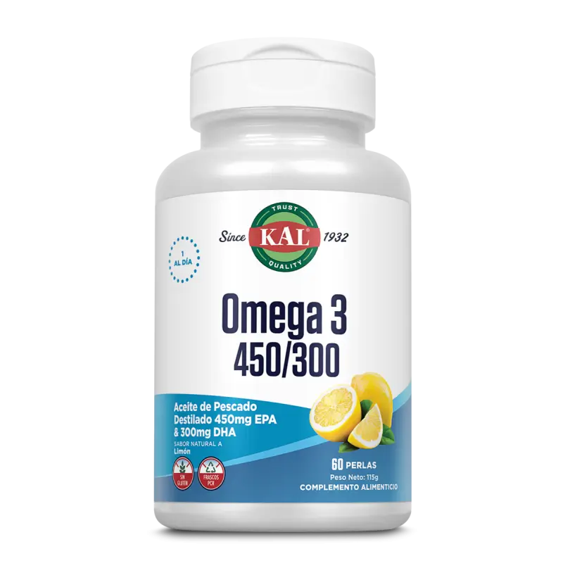 Omega 3 EPA 450 DHA 300 KAL corazón y cerebro 60 perlas - suplemento España