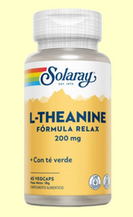 L-Theanine 200mg Solaray | Con Hoja de Té Verde | Vegano | 45 Cápsulas