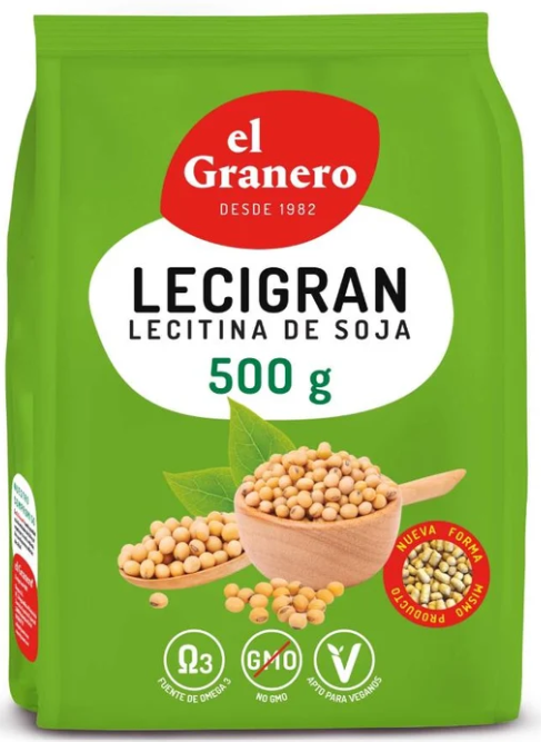 Lecigran Lecitina de Soja No GMO El Granero Integral | En Gránulos | 500 g
