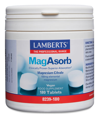 MagAsorb citrato magnesio 150mg Lamberts alta absorción vegano 180 comprimidos - suplemento España