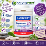 Magnesio 375mg Lamberts | Fórmula Una al Día | 100% VRN | Vegano | 60 Comprimidos