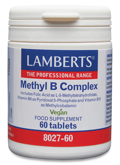 Methyl B Complex Lamberts formas activas metiladas vitaminas grupo B vegano 60 comprimidos - suplemento España