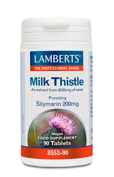 Milk Thistle Silymarin 200mg Lamberts extracto cardo mariano hígado vegano 90 comprimidos - suplemento España