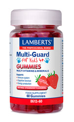 Multi-Guard for Kids Lamberts | Gominolas Multivitamínicas | 12 Vitaminas y Minerales | Sabor Fresa | 60 Uds.