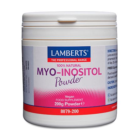 Myo-Inositol Powder Lamberts 100% natural vegano 200g polvo - suplemento España