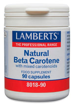 Natural Beta Carotene 15mg Lamberts | Con Carotenoides Mixtos | 90 Cápsulas - Natureprim