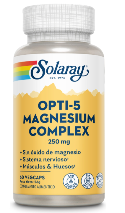 Complex Magnesium Opti-5 Solaray | 5 Fuentes de Magnesio | 60 Cápsulas